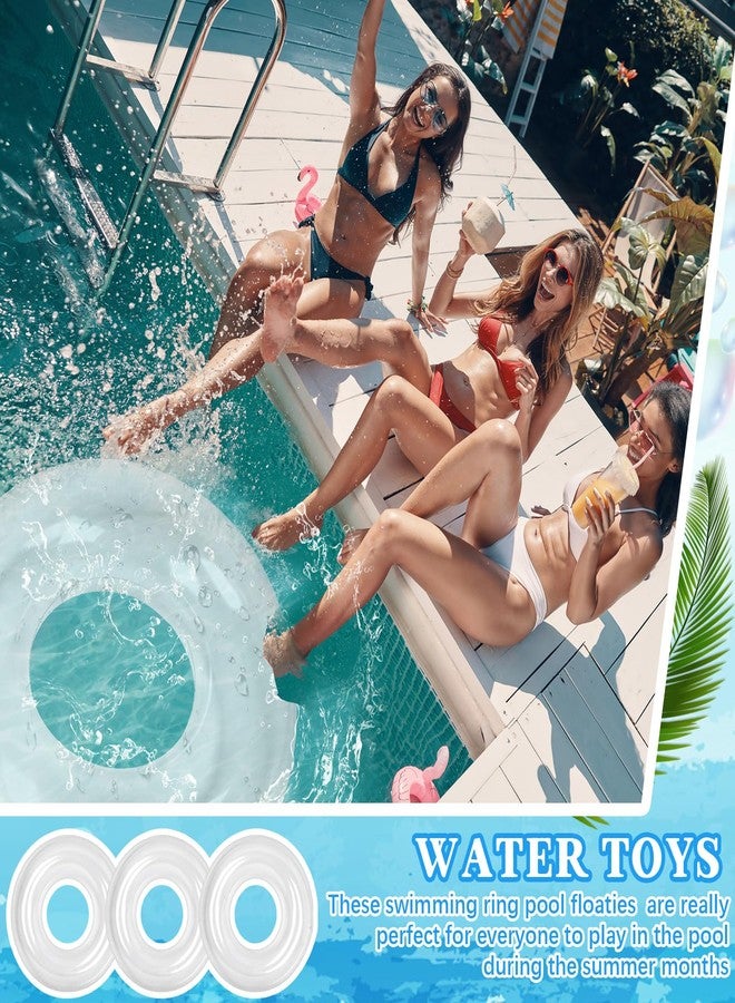Vertintong 2 Pack Inflatable Pool Floats for Women 41 Inch Swimming Pool Rings Summer Tubes for Floating Beach Pools Summer (Clear) - Image 5
