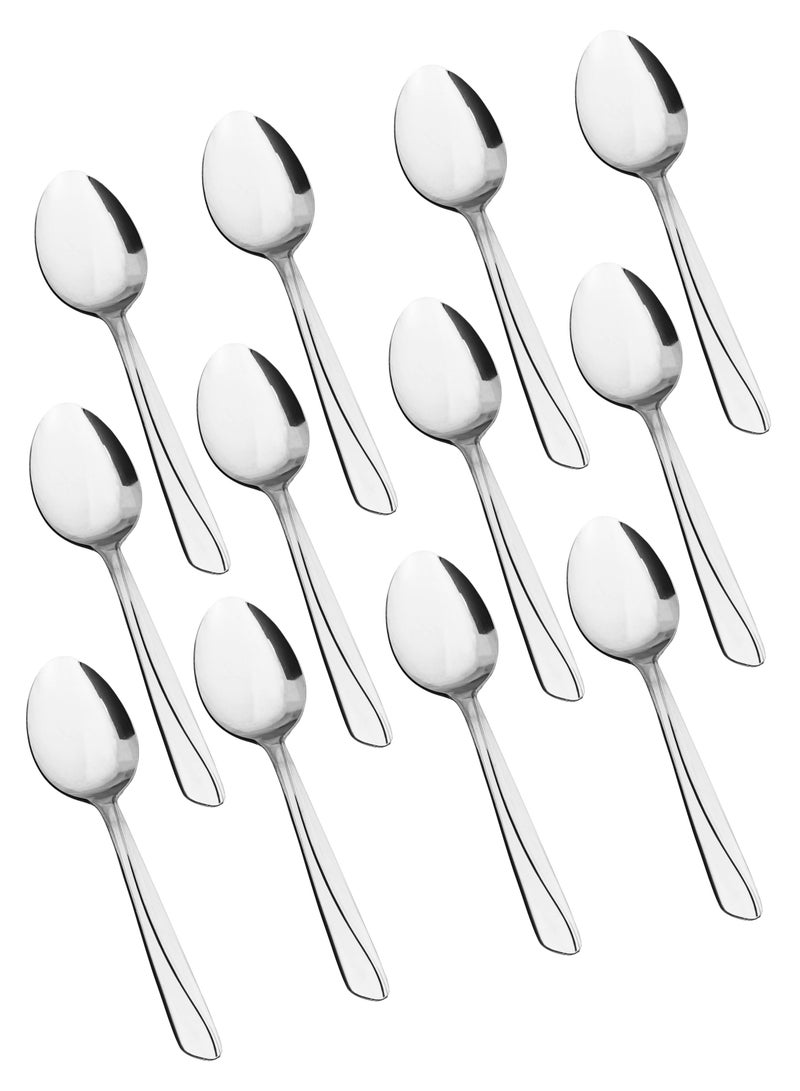 Hic 12-Piece Stainless Steel Dinner Spoon Set Silver