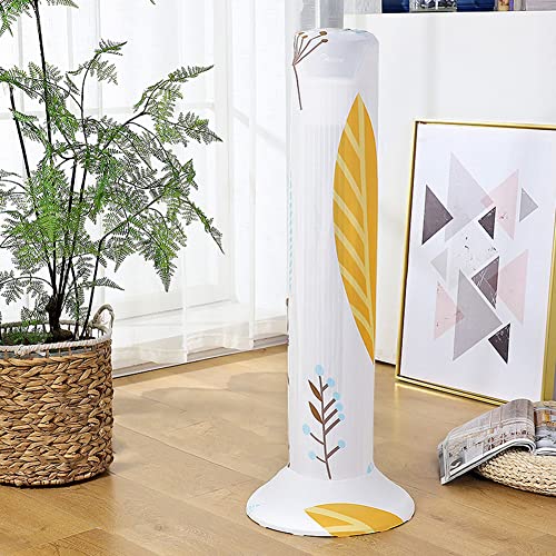 Yrzper Tower Fan Dust Cover Moisture proof Dustproof Tower Cover Washable Tower Sleeve Dust Proof Protective Cover Dustproof & Moisture-Proof for Household Tower Fan Pedestal (Leaves, Larger) - Image 3