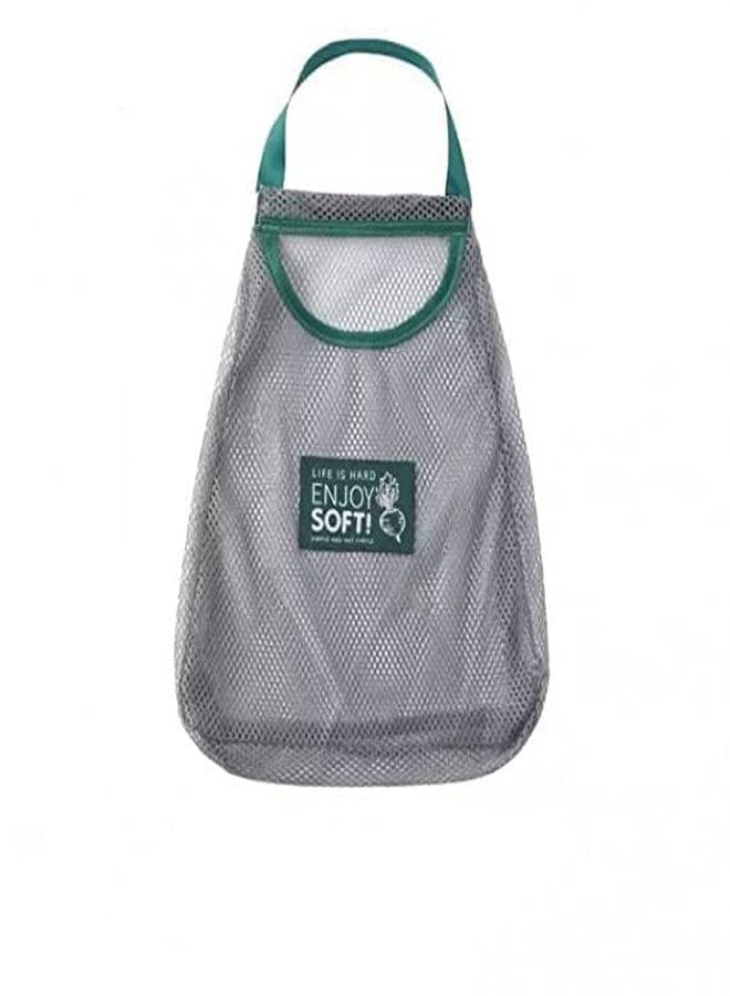 JEJIME 2pcs Versatile Hanging Mesh Storage Bags for Fruit & Vegetable | Breathable Storage Mesh Bags for Garlics Potatoes Onion Saver Garbage Bag Organizer Bathroom Storage Bag- Multicolor - Image 1