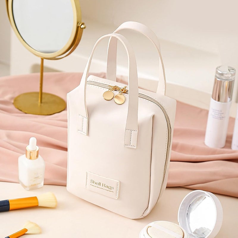 Portable PU Makeup Toiletry Bag Stylish Travel Cosmetic Bag with Handle Zipper Closure for Women - Image 5