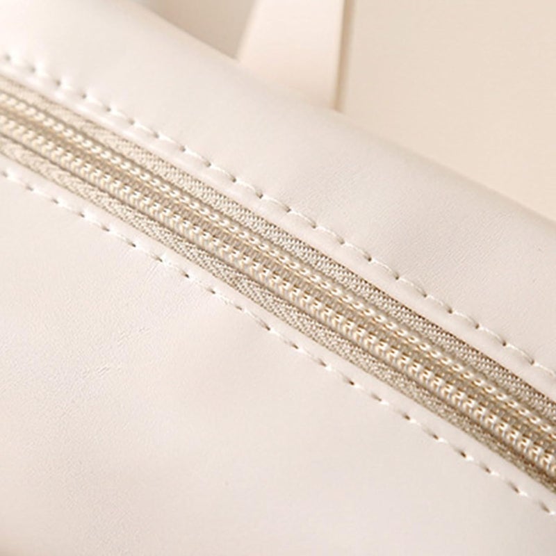 Portable PU Makeup Toiletry Bag Stylish Travel Cosmetic Bag with Handle Zipper Closure for Women - Image 3