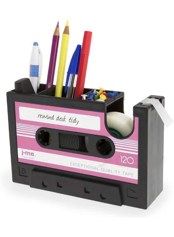 Milcraft Cassette Tape Dispenser Pen Holder Vase Pencil Pot Stationery Desk Tidy Container Office Stationery Supplier Gift (Red) - Image 1