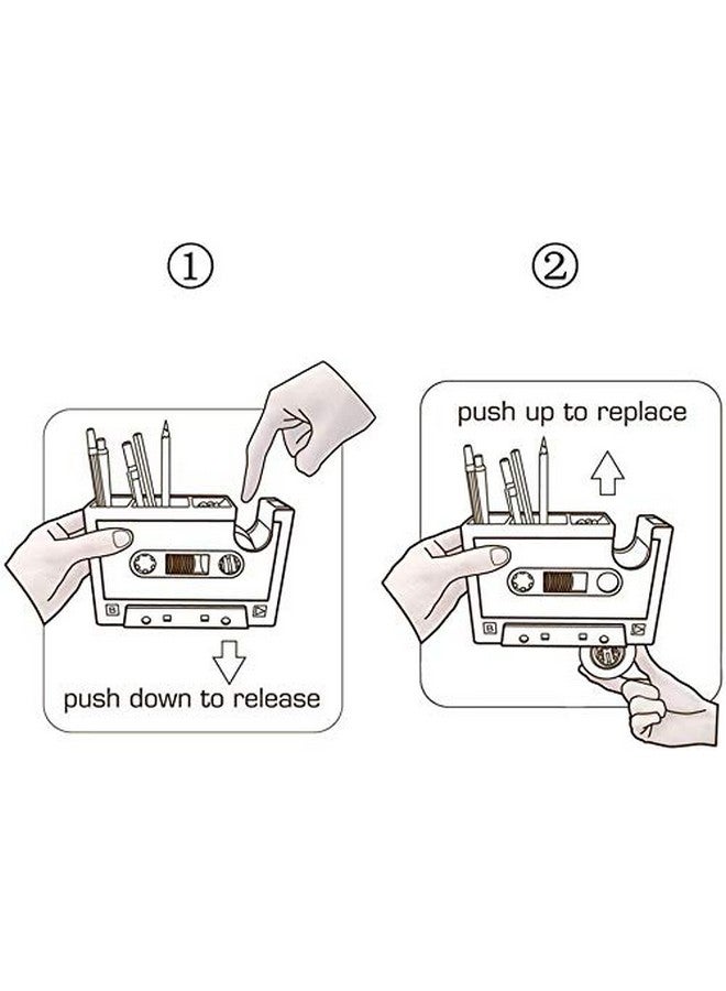 Milcraft Cassette Tape Dispenser Pen Holder Vase Pencil Pot Stationery Desk Tidy Container Office Stationery Supplier Gift (Red) - Image 4