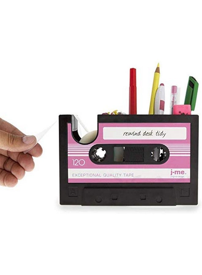 Milcraft Cassette Tape Dispenser Pen Holder Vase Pencil Pot Stationery Desk Tidy Container Office Stationery Supplier Gift (Red) - Image 2