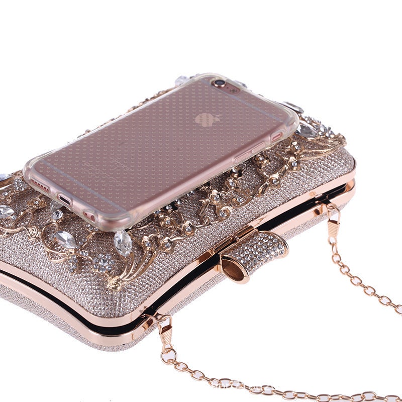 Supply Bag Pu Handbag Women'S Banquet Bag Hollow Diamond Evening Bag Red Carpet Clutch Bag 6888-05 - Image 5