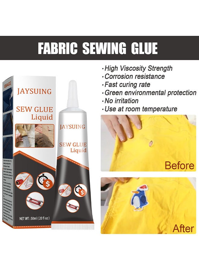 Jaysuing Multi Fabric Sew Glue Liquid, Cloth Repair Sew Glue, Instant Cloth Sew Glue Liquid For Jeans, Printing Pants, Cotton Flannel, Denim Leather, Fast Dry And Permant Washable, 50ML  - Image 4