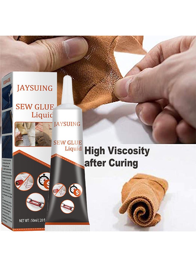 Jaysuing Multi Fabric Sew Glue Liquid, Cloth Repair Sew Glue, Instant Cloth Sew Glue Liquid For Jeans, Printing Pants, Cotton Flannel, Denim Leather, Fast Dry And Permant Washable, 50ML  - Image 5