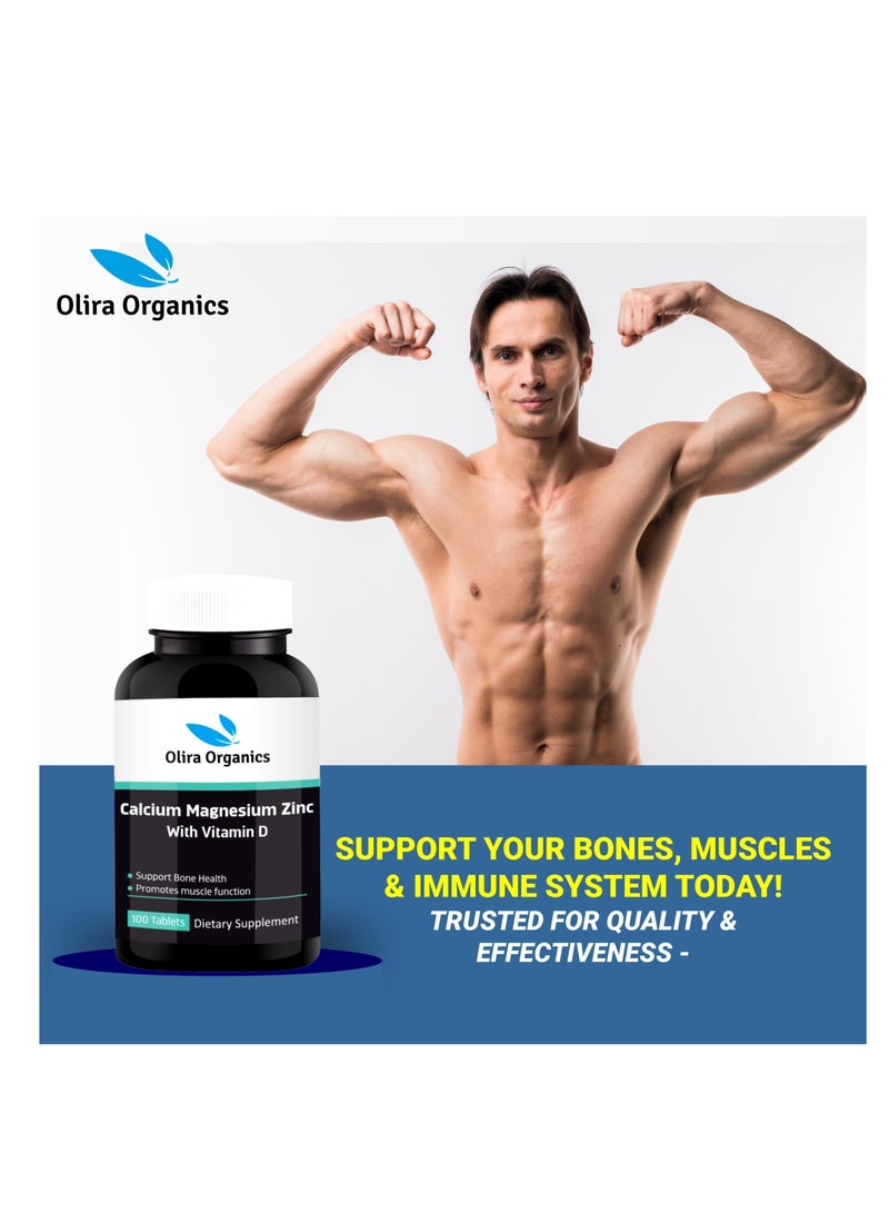 أوليرا أورجانيكس الكالسيوم والمغنيسيوم والزنك مع فيتامين د 100 قرص - Image 3