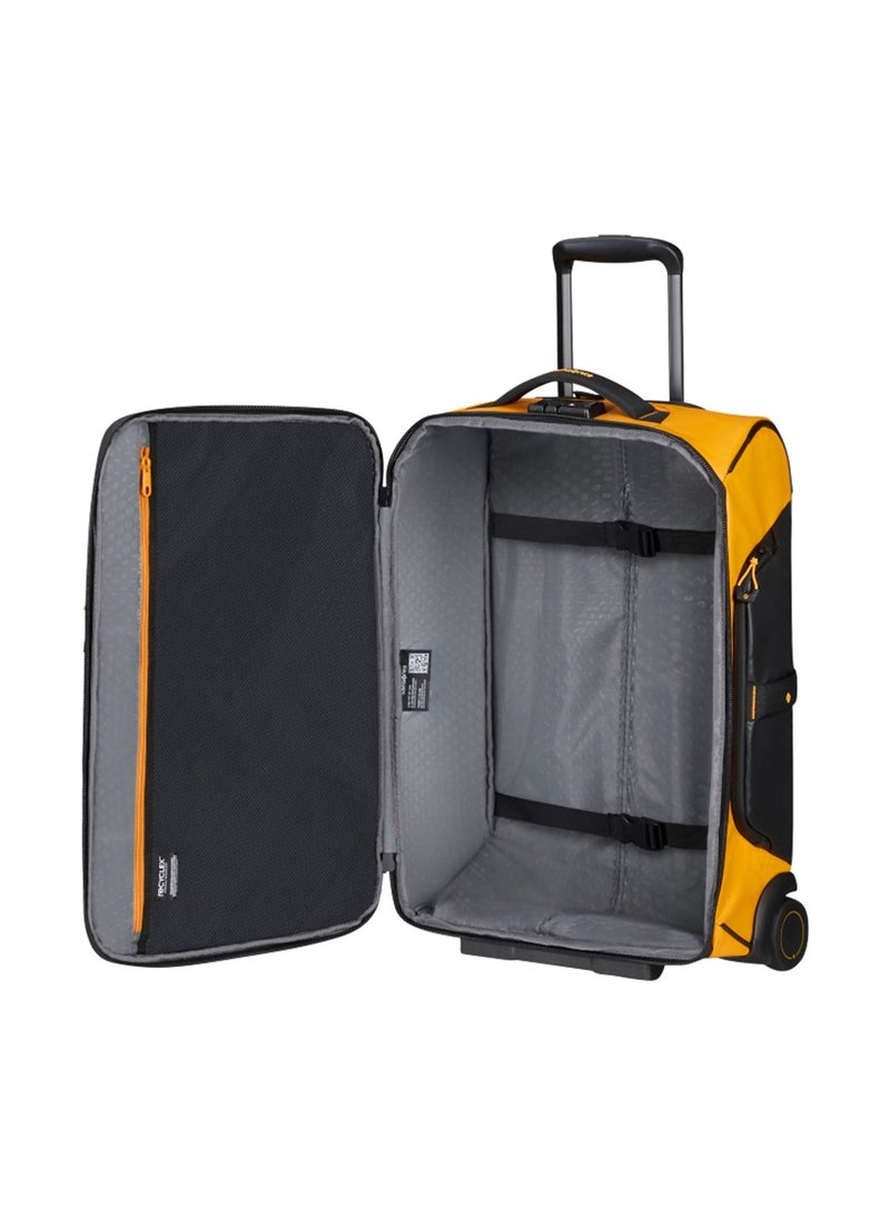 Samsonite Paradiver Wheeled Duffle Bag 55 cm / 20 inch, Yellow|Reflective Pattern|TSA Lock|ID Tag|Spacious Interior|Water Repellent Material|Recyclex Material Technology - 5 Years International Warranty - Image 3
