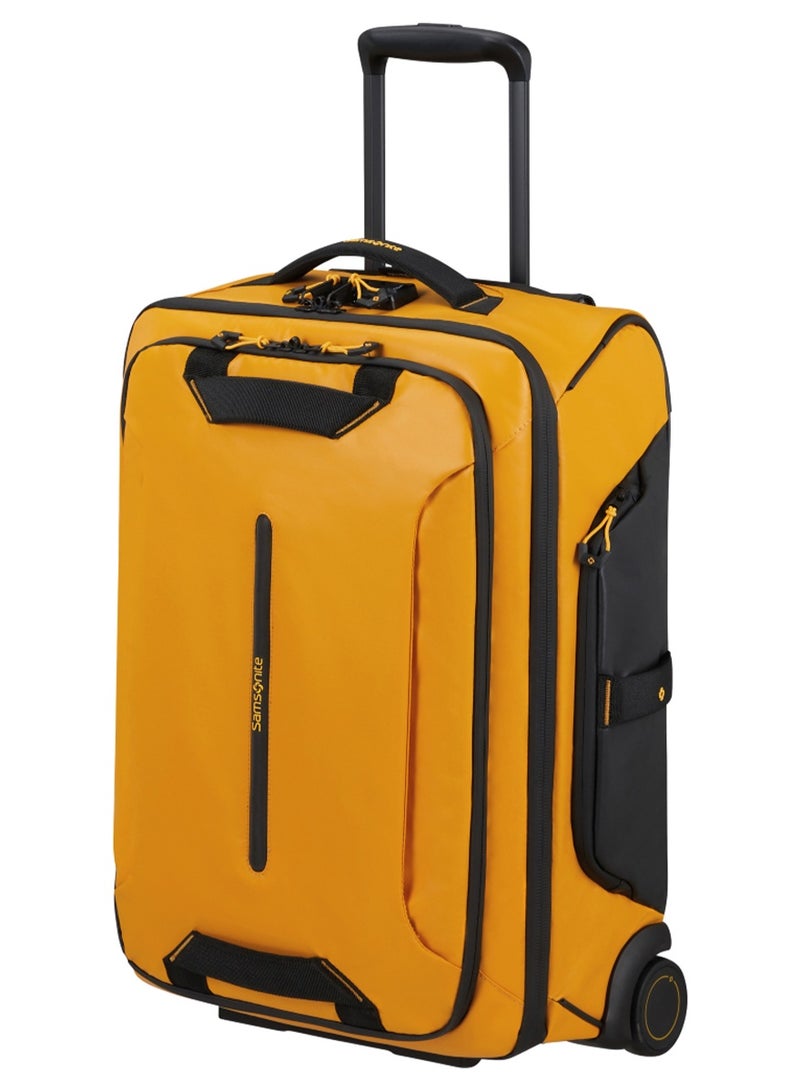 Samsonite Paradiver Wheeled Duffle Bag 55 cm / 20 inch, Yellow|Reflective Pattern|TSA Lock|ID Tag|Spacious Interior|Water Repellent Material|Recyclex Material Technology - 5 Years International Warranty - Image 1