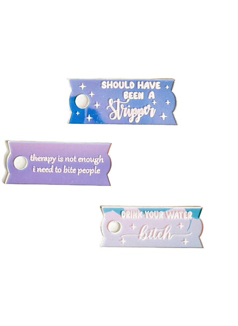 Custom Colorful Acrylic Name Tags for 40 Oz Tumblers Set of 3 Personalized Tumbler Name Plates for Stanley Cup