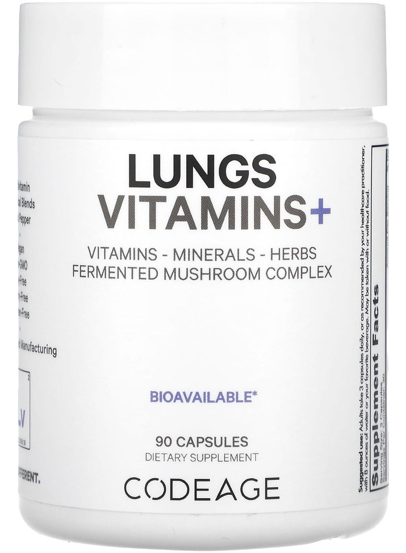 Codeage Lungs Vitamins +, 90 Capsules