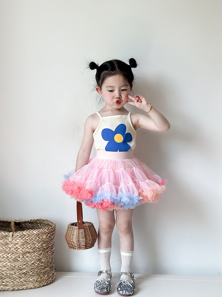 Children'S Tutu Skirt Girls Skirt Safety Pants Autum Princess Skirt Mesh Skirt Dance Tutu Skirt - Image 2