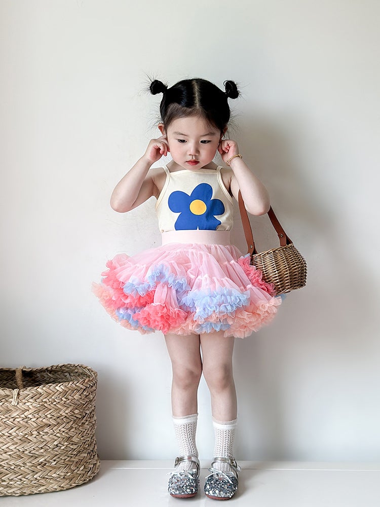 Children'S Tutu Skirt Girls Skirt Safety Pants Autum Princess Skirt Mesh Skirt Dance Tutu Skirt - Image 3