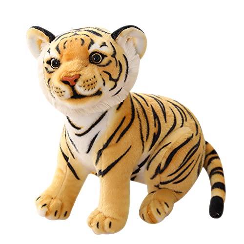 GUDVES Tigers Plush Toy Stuffed Animal Plush Cat by Tiger Tale Toys Cute Lifelike Tiger Stuffed Animals Toy Gift for Boy Baby Hug Tiger Lifelike Stuffed Animal 98 in Yellow Tiger - Image 1