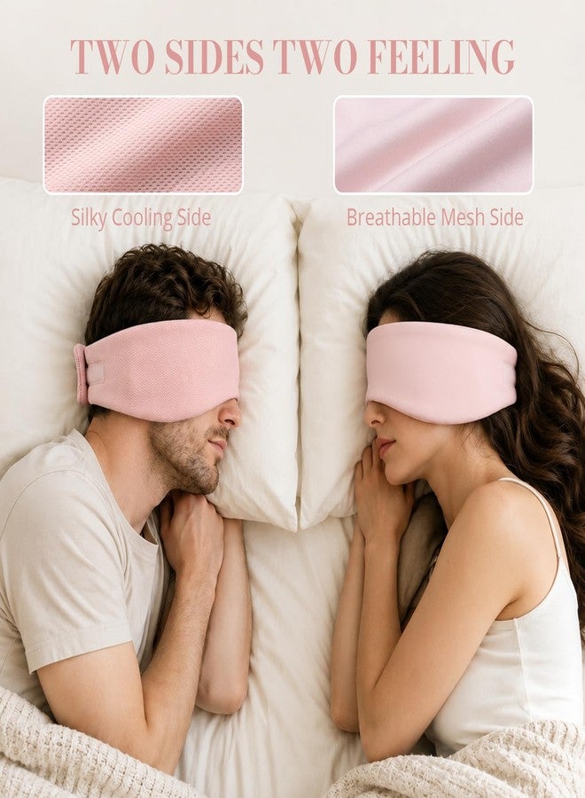Gizmolet Sleep Mask for Women Men, Reversible Eye Mask Sleeping with Cozy & Cooling Sides, Adjustable Velcro Band, Blackout Face-Hugging Padded Eye Cover for Sleeping Travel Office, Pink - Image 3