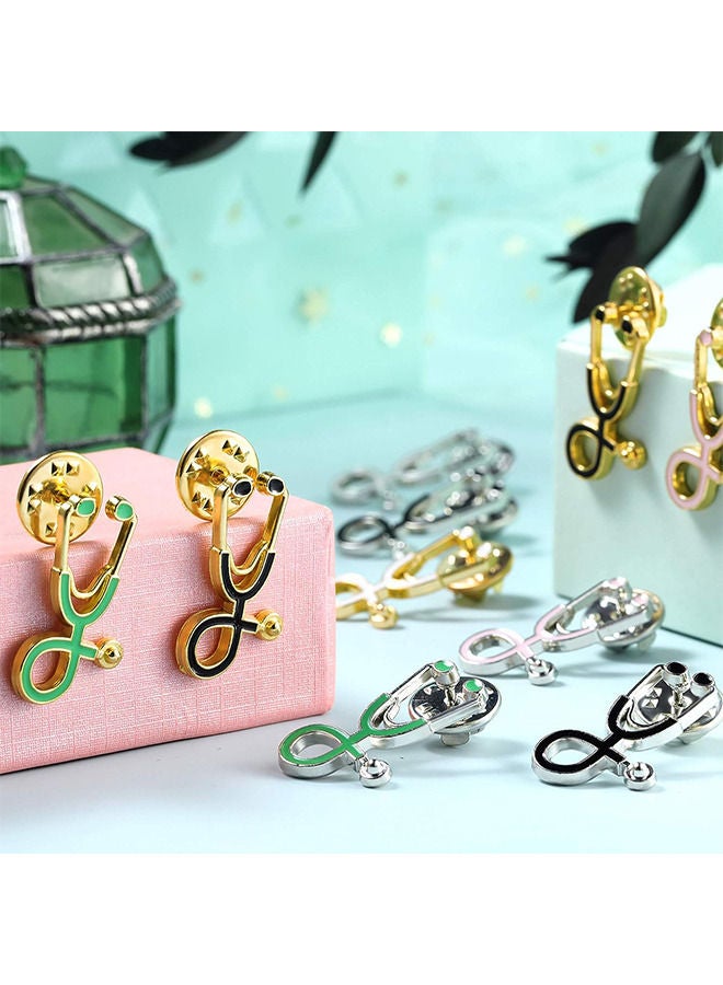 دبابيس بروش في سماعة الطبيب ، دبوس طية طية ممرضة ممرضة الطبيب ، وهو مناسب لطلاب الطب ، حقائب ملابس النساء الرجال كهدية 10 قطع - Image 3