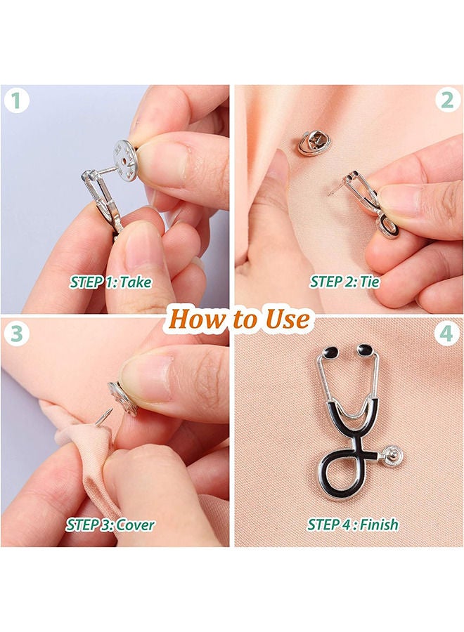 دبابيس بروش في سماعة الطبيب ، دبوس طية طية ممرضة ممرضة الطبيب ، وهو مناسب لطلاب الطب ، حقائب ملابس النساء الرجال كهدية 10 قطع - Image 4