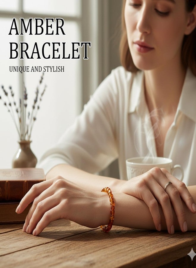 CZFSWT Amber Bracelet for Women, Ambers Jewelry for Women, Gold Beaded Bracelets for Women Suitable for Fashion Accessories and Amber Jewelry Enthusiasts - Image 4