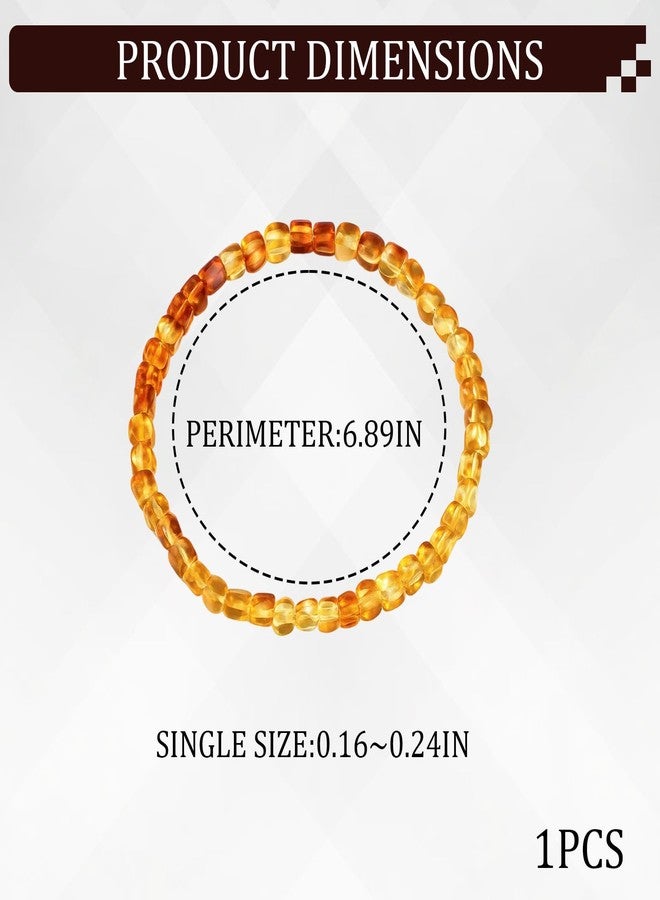 CZFSWT Amber Bracelet for Women, Ambers Jewelry for Women, Gold Beaded Bracelets for Women Suitable for Fashion Accessories and Amber Jewelry Enthusiasts - Image 2