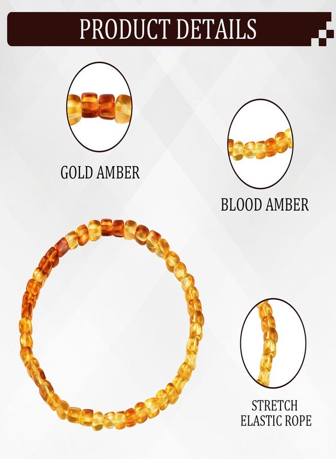 CZFSWT Amber Bracelet for Women, Ambers Jewelry for Women, Gold Beaded Bracelets for Women Suitable for Fashion Accessories and Amber Jewelry Enthusiasts - Image 3