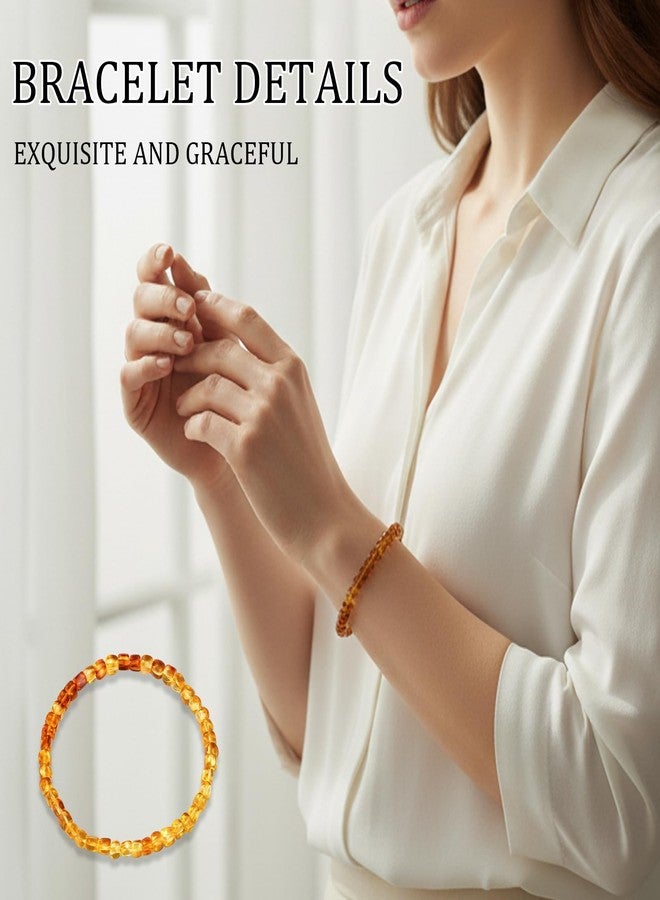 CZFSWT Amber Bracelet for Women, Ambers Jewelry for Women, Gold Beaded Bracelets for Women Suitable for Fashion Accessories and Amber Jewelry Enthusiasts - Image 5