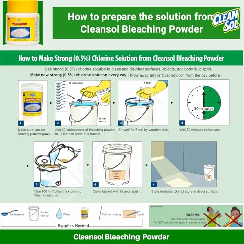 Cleansol Bleaching Powder for Disinfectant, Bathroom, Algae, Water Tank, Clothes and Outdoor Area Cleaning - 1 Kg - Image 5