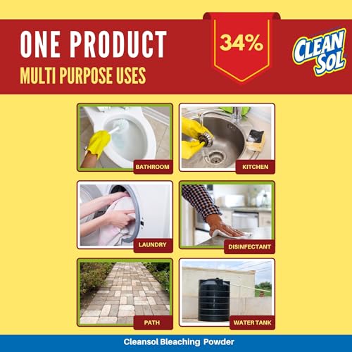 Cleansol Bleaching Powder for Disinfectant, Bathroom, Algae, Water Tank, Clothes and Outdoor Area Cleaning - 1 Kg - Image 4