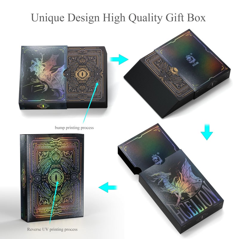 WJPC Easy Shuffling Plastic Waterproof Playing Cards,Cool Black Dragon Poker Cards for Game and Party, Deck of Cards?Dragon - Image 2