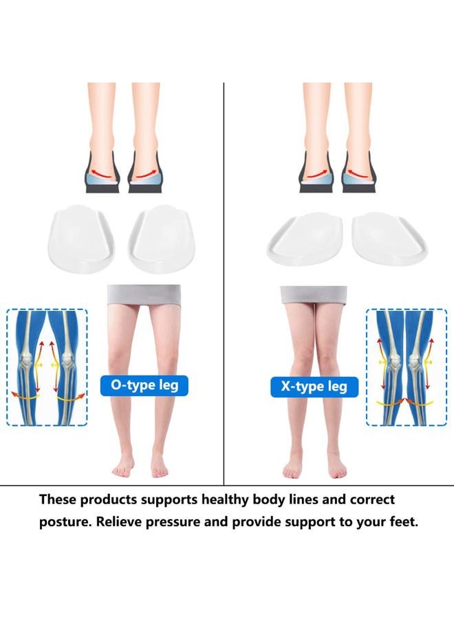 JUMPOW Medial & Lateral Heel Wedge Silicone Insoles, Supination & Pronation Corrective Heel Insoles, Gel Adhesive Shoe Inserts for Foot Alignment, Knock Knee Pain, Bow Legs, O/X Type Leg - Image 4
