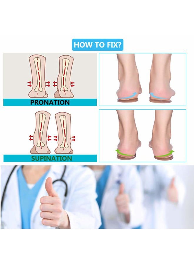 JUMPOW Medial & Lateral Heel Wedge Silicone Insoles, Supination & Pronation Corrective Heel Insoles, Gel Adhesive Shoe Inserts for Foot Alignment, Knock Knee Pain, Bow Legs, O/X Type Leg - Image 2