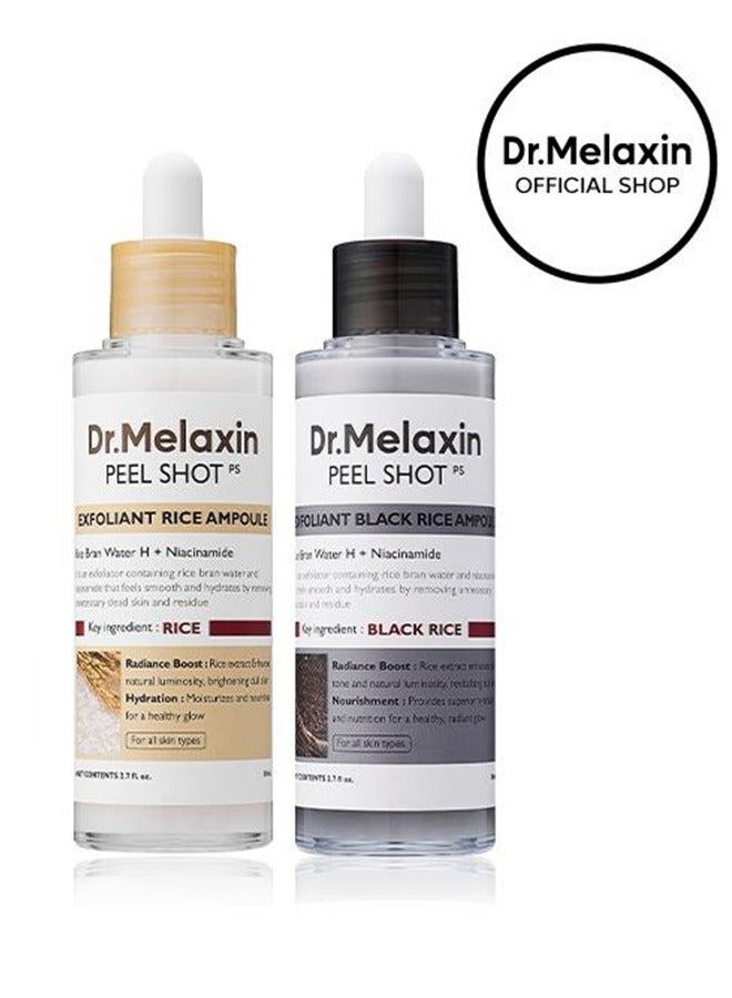 دكتور ميلاكسين أمبولات الأرز المتوهجة من دكتور ميلاكسين - سيروم لتفتيح البشرة، المسام، الرؤوس السوداء، تقشير الدهون، العناية بالتقشير، ملمس ماء نخالة الأرز، مستخلص نخالة الأرز، الأرز الأبيض، الأرز الأسود، الرؤوس السوداء، البشرة الجافة - Image 1