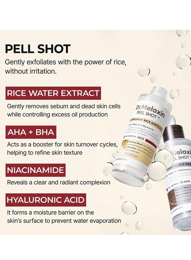 دكتور ميلاكسين أمبولات الأرز المتوهجة من دكتور ميلاكسين - سيروم لتفتيح البشرة، المسام، الرؤوس السوداء، تقشير الدهون، العناية بالتقشير، ملمس ماء نخالة الأرز، مستخلص نخالة الأرز، الأرز الأبيض، الأرز الأسود، الرؤوس السوداء، البشرة الجافة - Image 4