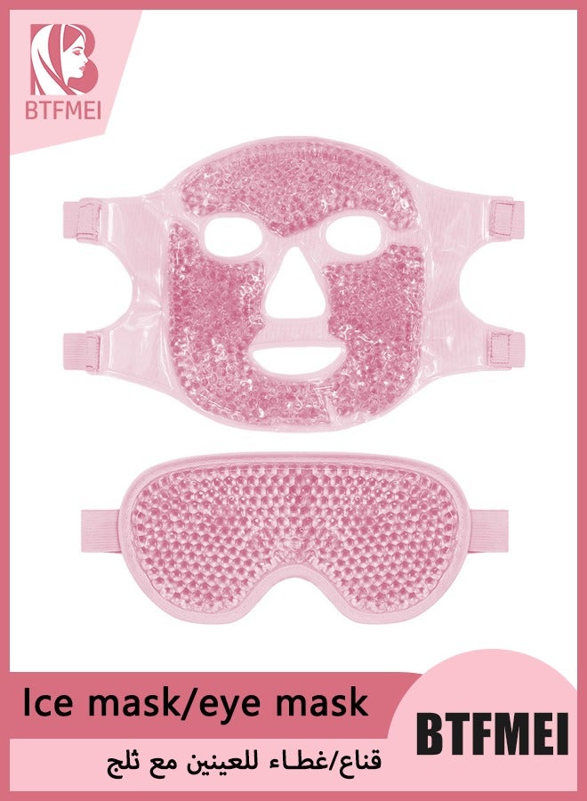 BTFMEI Face Eye Mask Ice Pack for Reducing Puffiness, Bags Under Eyes, Puffy Dark Circles, Migraine,Hot/Cold Pack with Soft Plush Backing  - Image 1