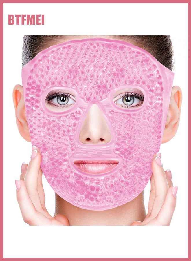 BTFMEI Face Eye Mask Ice Pack for Reducing Puffiness, Bags Under Eyes, Puffy Dark Circles, Migraine,Hot/Cold Pack with Soft Plush Backing  - Image 2