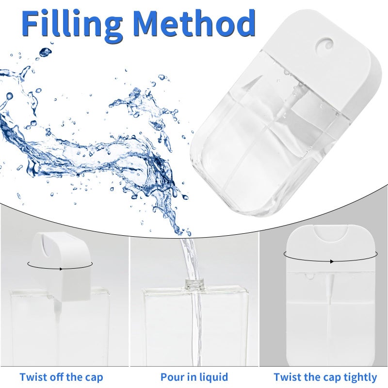 Rimoev 4 PCS Clear Spray Bottles, Portable Card Spray Bottles, 50 ML Refillable Plastic Perfume Atomizer Vials, Suitable Perfume, moisturizing water, hand sanitizer - Image 3