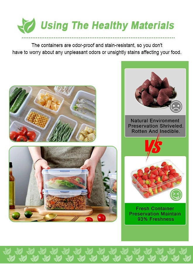 HomarKet - Meal Prep Container Airtight Food Storage Container Set of 12 Pack Re-usable Plastic Food Containers Stackable Kitchen Organizer Boxes Tupperware BPA Free & Microwave Freezer Dishwasher Safe - Image 1