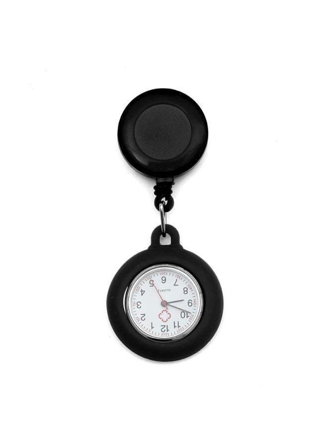 ساعة ممرضة سهلة السحب مع زر مستدير مضيء، قابلة لل، تصميم محمول للنساء والرجال، للجيب، تعود إلى الواجهة القابلة للسحب.