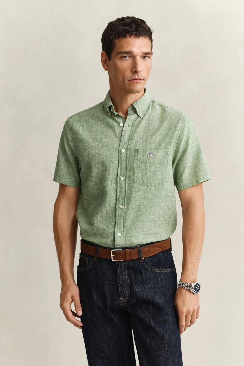GANT Regular Cotton Linen Short SleeveShirt