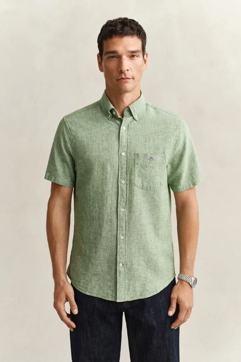 GANT  Regular Cotton Linen Short SleeveShirt for Men | Best Price UAE