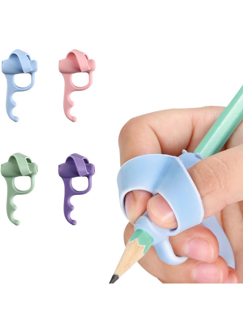 4 Pieces Pencil Grips Trainer for Both Left-Handed and Right-Handed, Kids Handwriting Aid Correction Tool for Preschool Homeschool Kindergarten Classroom - Image 1