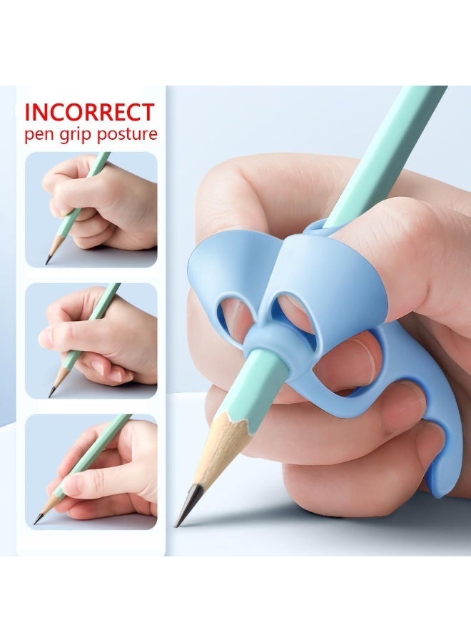 4 Pieces Pencil Grips Trainer for Both Left-Handed and Right-Handed, Kids Handwriting Aid Correction Tool for Preschool Homeschool Kindergarten Classroom - Image 4