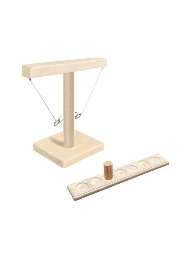 Interior Decoration Throw Ring Game Hook Ornaments Paint Color Five Square Base Paint Color Log Color-Color:25cm Square Log Color 5 Grid  - Image 5