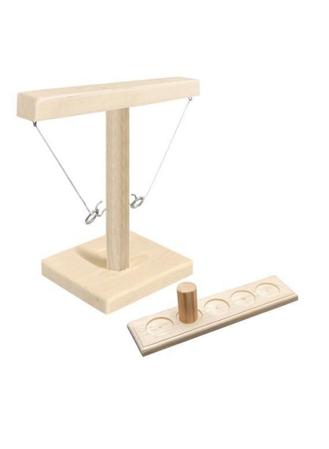 Interior Decoration Throw Ring Game Hook Ornaments Paint Color Five Square Base Paint Color Log Color-Color:25cm Square Log Color 5 Grid  - Image 2