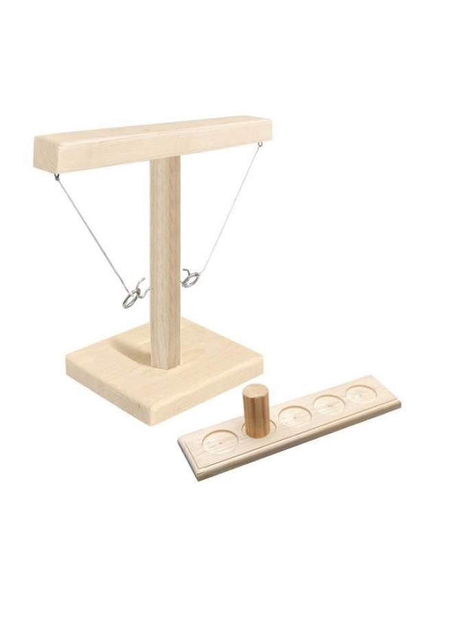 Interior Decoration Throw Ring Game Hook Ornaments Paint Color Five Square Base Paint Color Log Color-Color:25cm Square Log Color 5 Grid  - Image 1