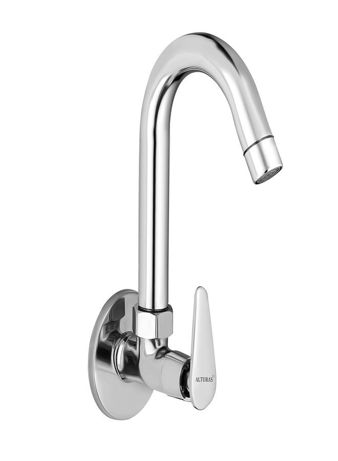 Alturas Kitchen Sink Cock with 360 Degree Swivel Spout | Kitchen Sink Tap | Kitchen Faucet, Brass, Chrome, Silver - Image 1