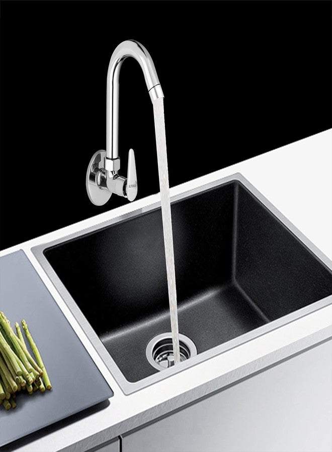 Alturas Kitchen Sink Cock with 360 Degree Swivel Spout | Kitchen Sink Tap | Kitchen Faucet, Brass, Chrome, Silver - Image 3
