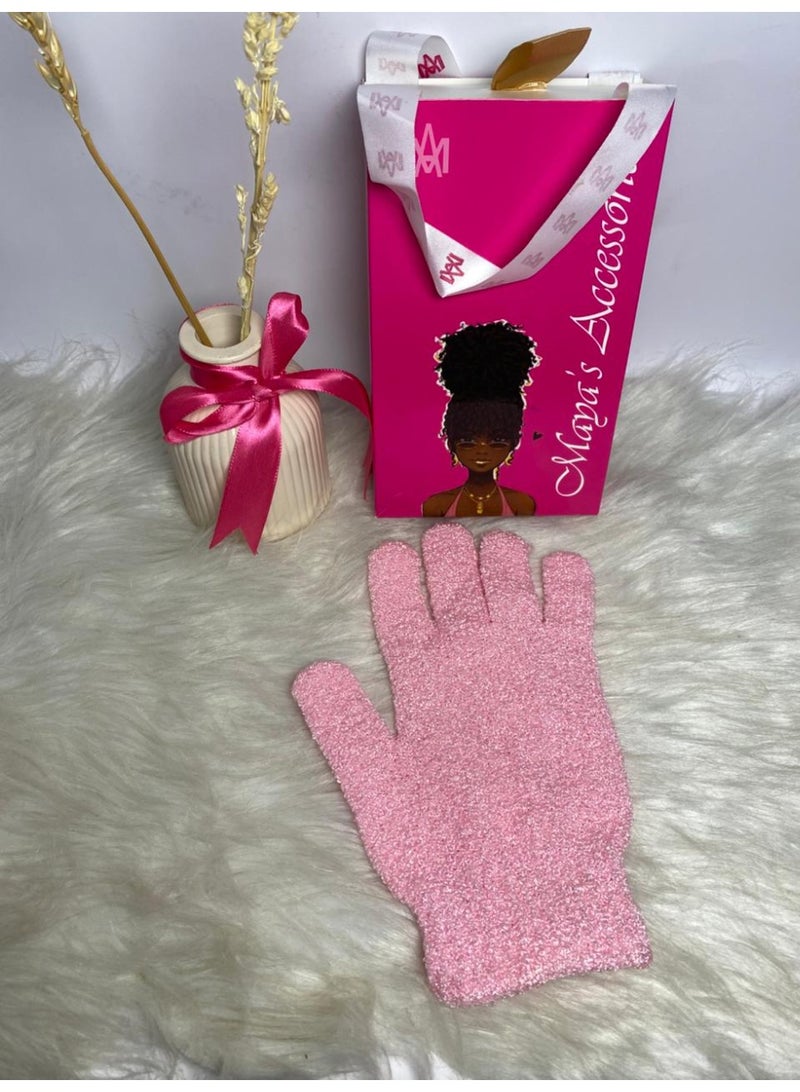 - قفازات تقشير من الخيزران للاستحمام - ليفة استحمام - مقشر للجسم للحمام - يزيل الشعر النامي تحت الجلد والجلد الميت قد يختلف اللون قطعة واحدة - Image 2