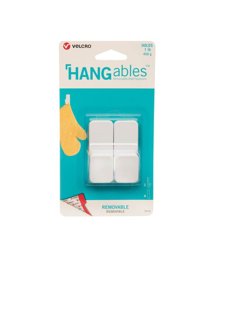 فيلكرو خطاف صغير قابل للإزالة قابل للإزالة باللون الأبيض - Image 1